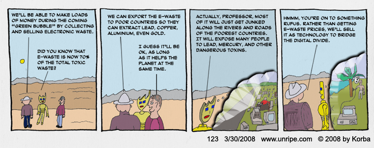 cartoon 123, bridging the digital divide with e-waste